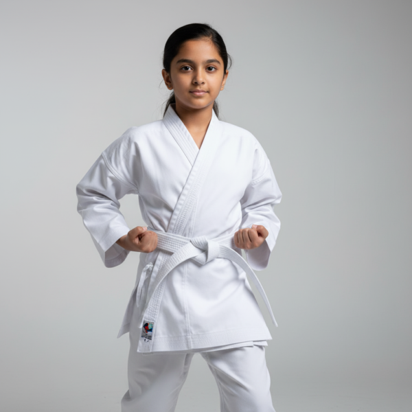 Whisk_8e5f819e581543a87d34a66bcf9921efdr Premium Karate Training Uniform (कराटे ड्रेस)