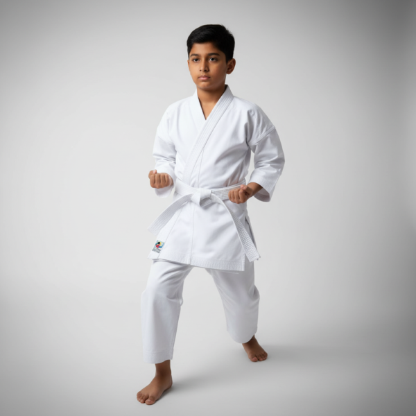 Whisk_f3fada72042a718aa714e9bb789b3672dr Premium Karate Training Uniform (कराटे ड्रेस)